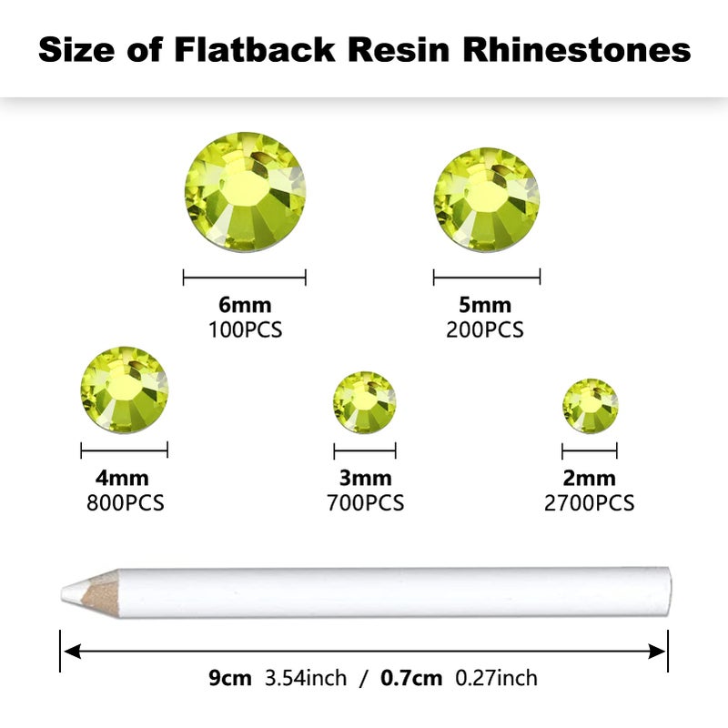 Briskbloom 4500PCS Resin Flatback Rhinestone, 2mm 3mm 4mm 5mm 6mm Lemon Yellow Flatback Rhinestones for Tumblers, Nails Art, Mugs, Bottles, Craft Decoration, Loose Bling Glitter Gem Stone - Image 2